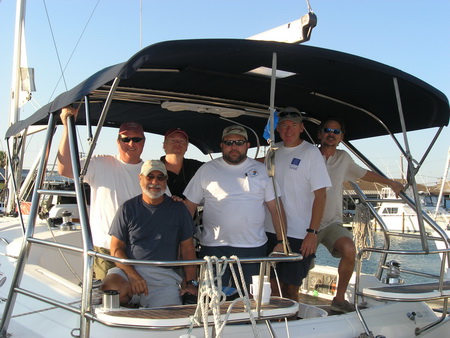 Yacht racing crew posing